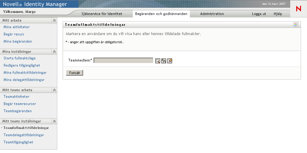 Sidan Gruppfullmaktstilldelningar 