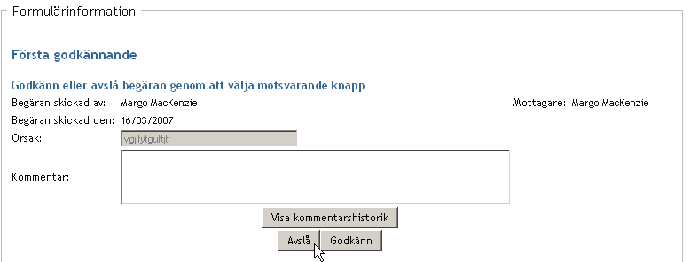 Knappen Avslå 