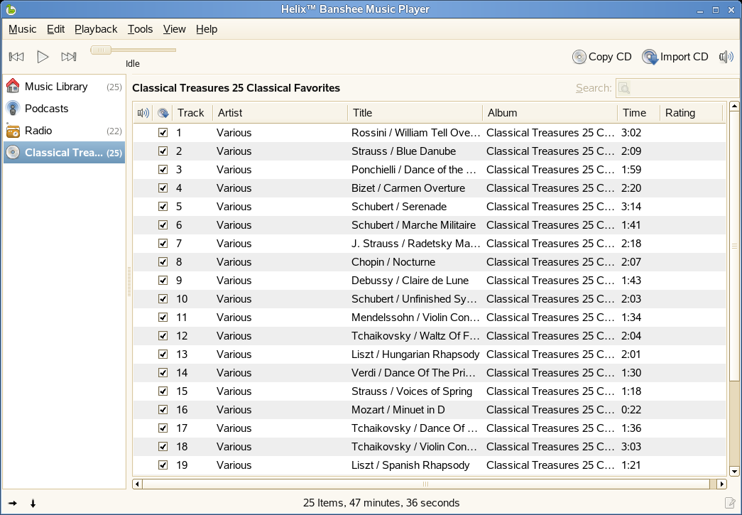 Rippa musik i Helix Banshee