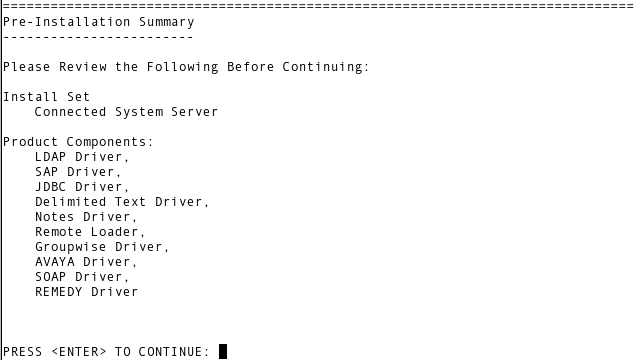 “预安装摘要”页