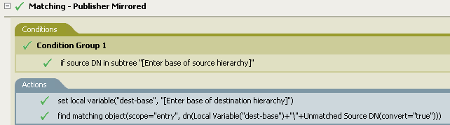 匹配 - 已镜像的发布者