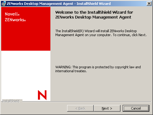 ZENworks Desktop Management ������װ�򵼽���ҳ��
