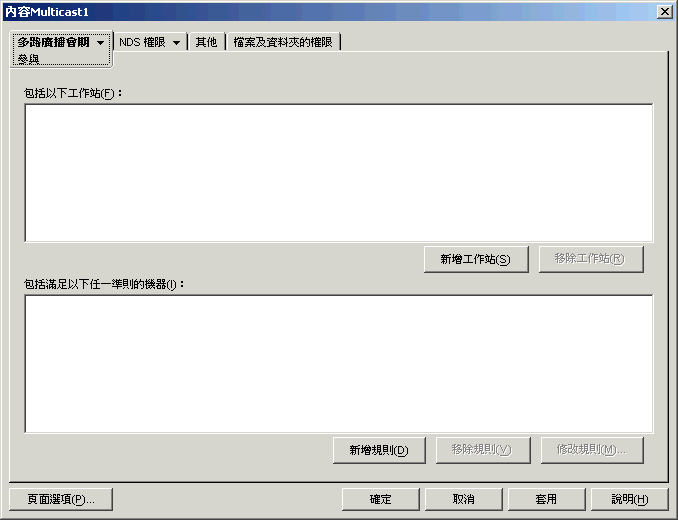 「多路廣播會期參與」頁。