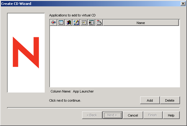 建立 CD 精靈：「關聯」頁