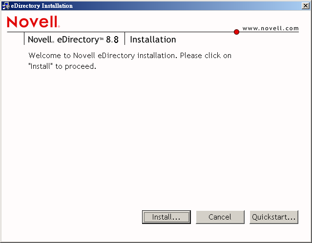 Novell eDirectory 8.7 安裝程式。