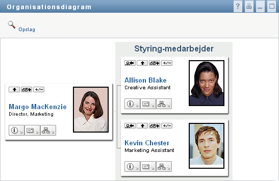 Portletten på siden Organisationsdiagram