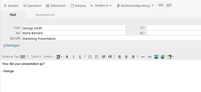 Ansicht „HTML“