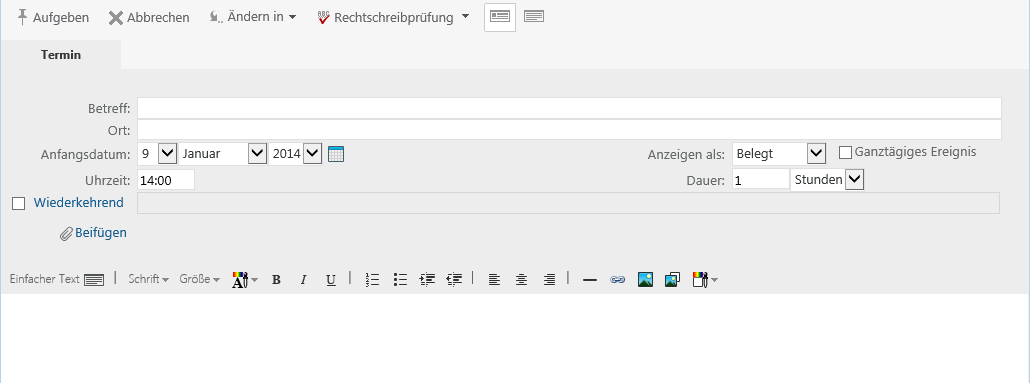 Layout "Persönlicher Termin"