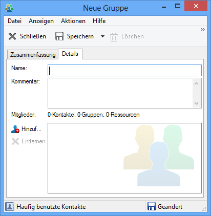 Dialogfeld "Neue Gruppe"