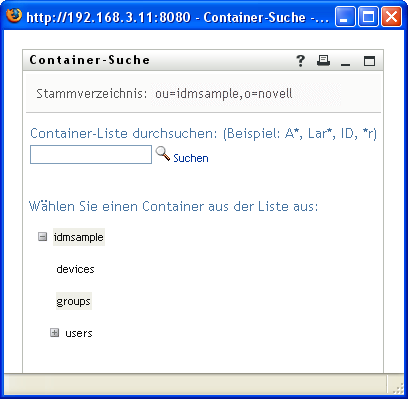 Container-Suche