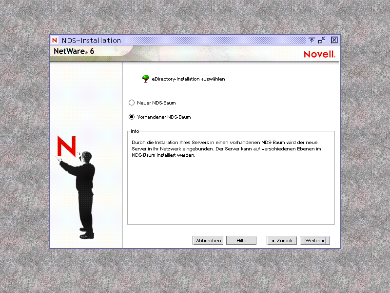 Installationsbildschirm von eDirectory