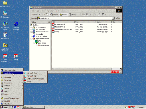 Application Explorer-Fenster