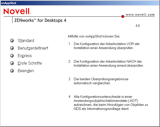 Hauptmen� von snAppShot
