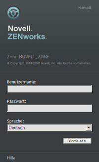 Dialogfeld „ZENworks-Anmeldung“