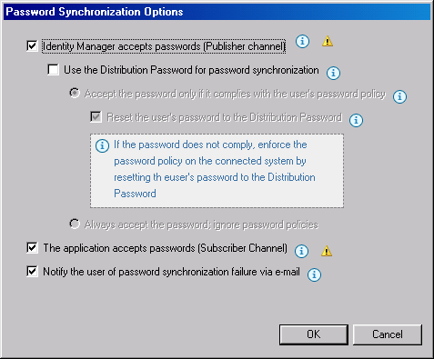 Password synchronization options