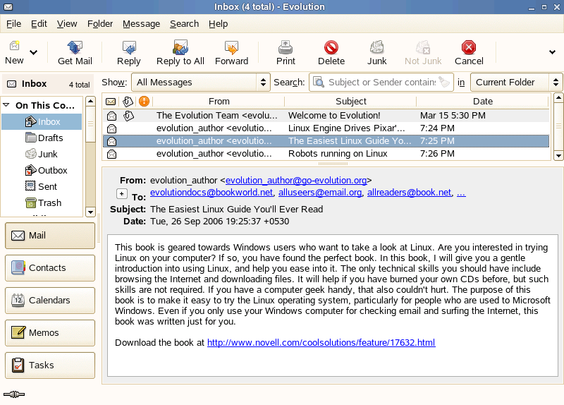 Novell Doc Evolution 2 24 User Guide Using Evolution An Overview
