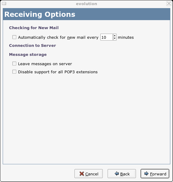 Novell Documentation: Evolution 2.4 - Starting Evolution for the First Time