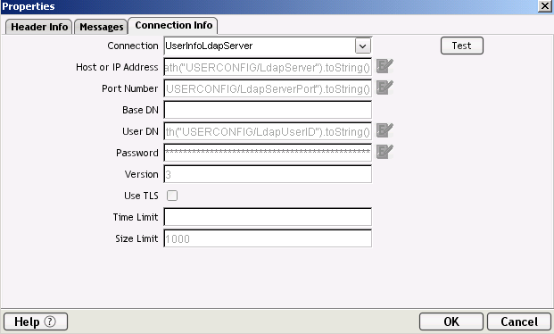Composer connection tab.