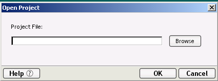 Composer open project dialog window.