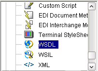 Composer navigation panel, WSDL Resource selected.