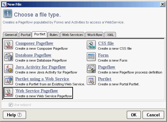 Director new file Portlet tab window.