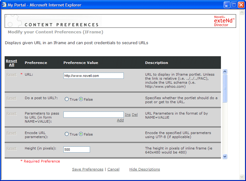 IFramePreferencesDescriptions