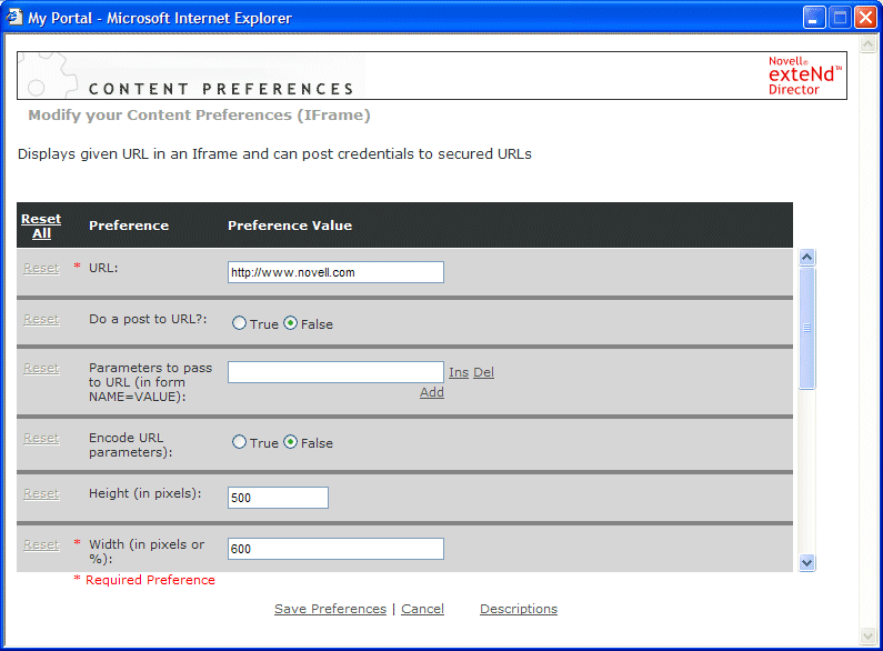 IFramePreferencesEditor