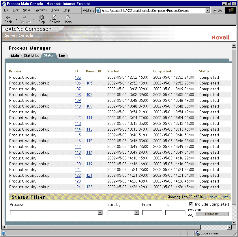 6ProcessStatusConsole