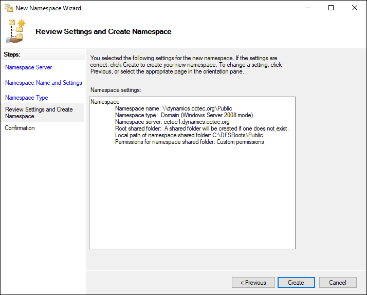 Creating DFS Namespace Permissions Micro Focus File Dynamics 6.5