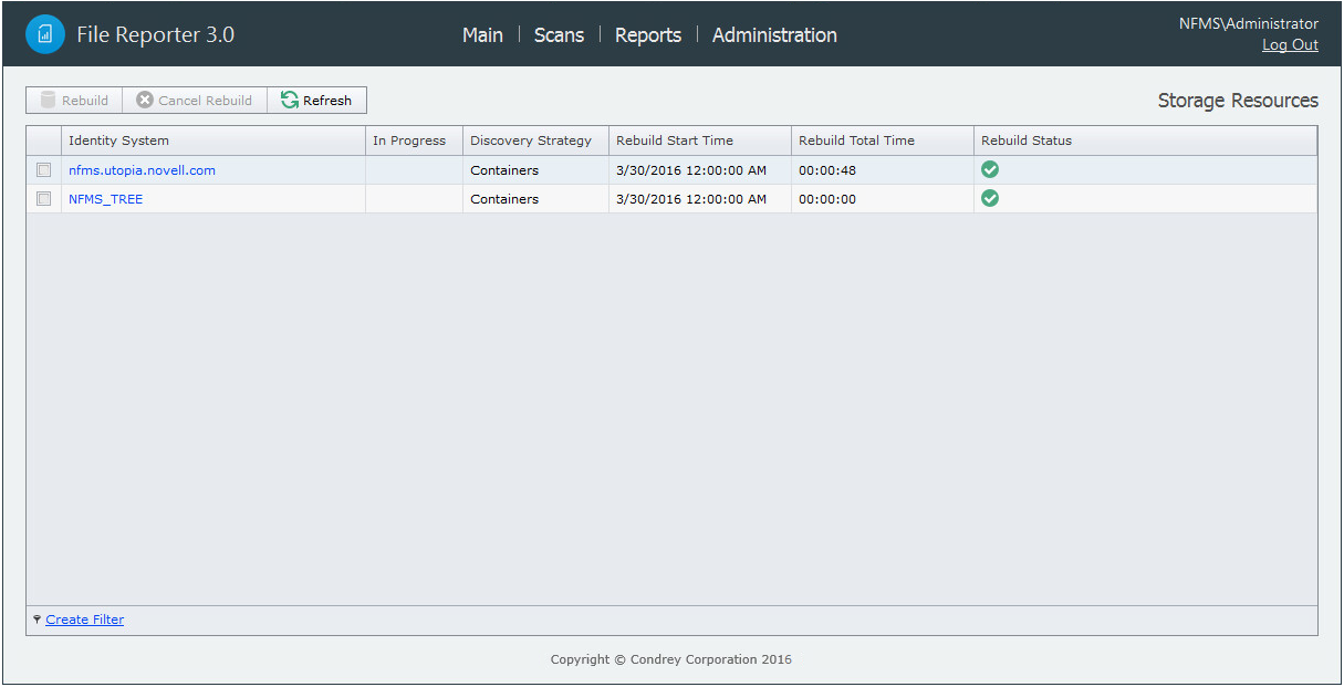 Viewing Storage Resources Micro Focus File Reporter 3.0