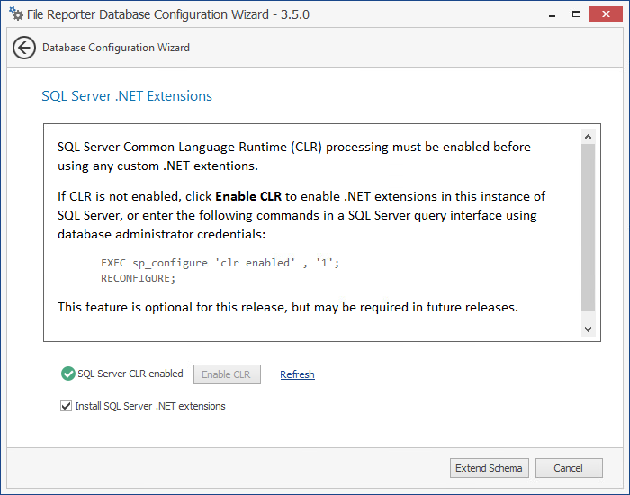 Configuring the Database - Micro Focus File Reporter 3.6 Installation Guide