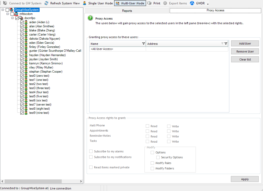 Example Application GroupWise Mailbox Management