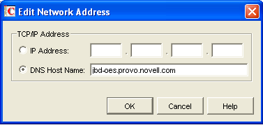 Edit Network Address dialog box