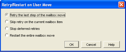 Retry/Restart User Move dialog box