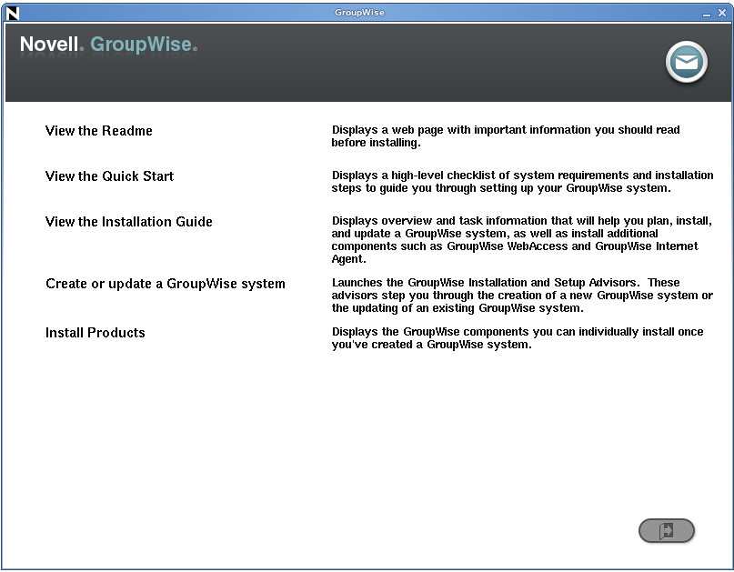 GroupWise Installation program on Linux