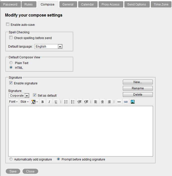 Compose Options view