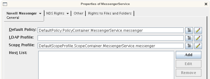 Messenger Service properties