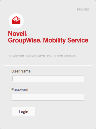 Mobility Admin console Login page