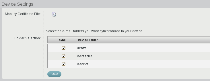Device Settings page