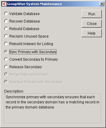 System Maintenance dialog box