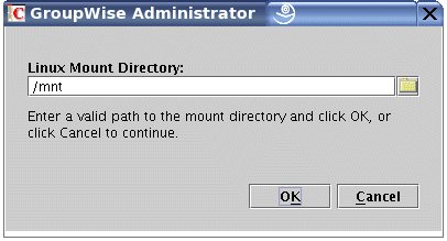 Linux Mount Directory dialog box