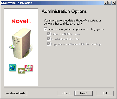 Administration Options page