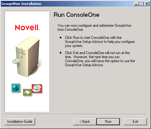 Run ConsoleOne page