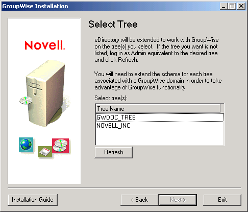 Select Tree page