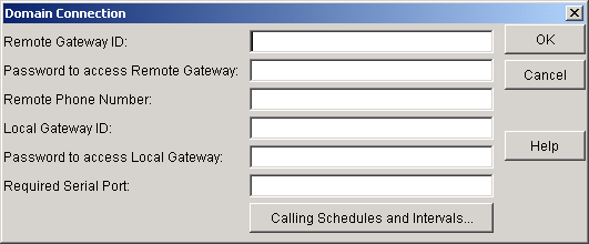 Domain Connection dialog box