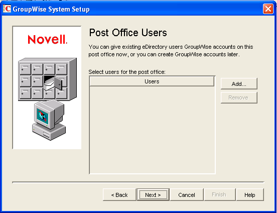 Post Office Users dialog box