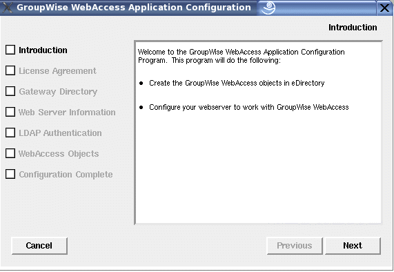WebAccess Application Configuration program
