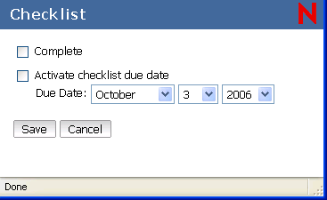 Checklist tab