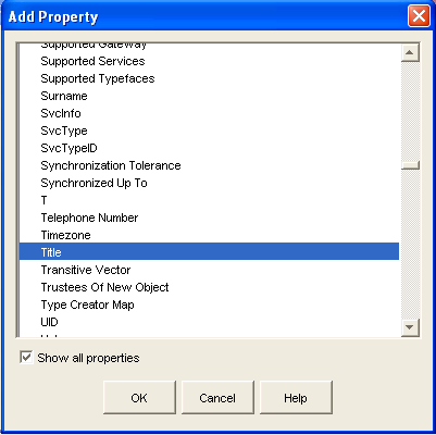 Add Property dialog box