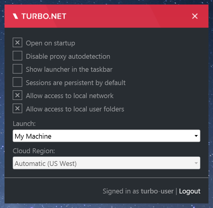 Launcher settings network
